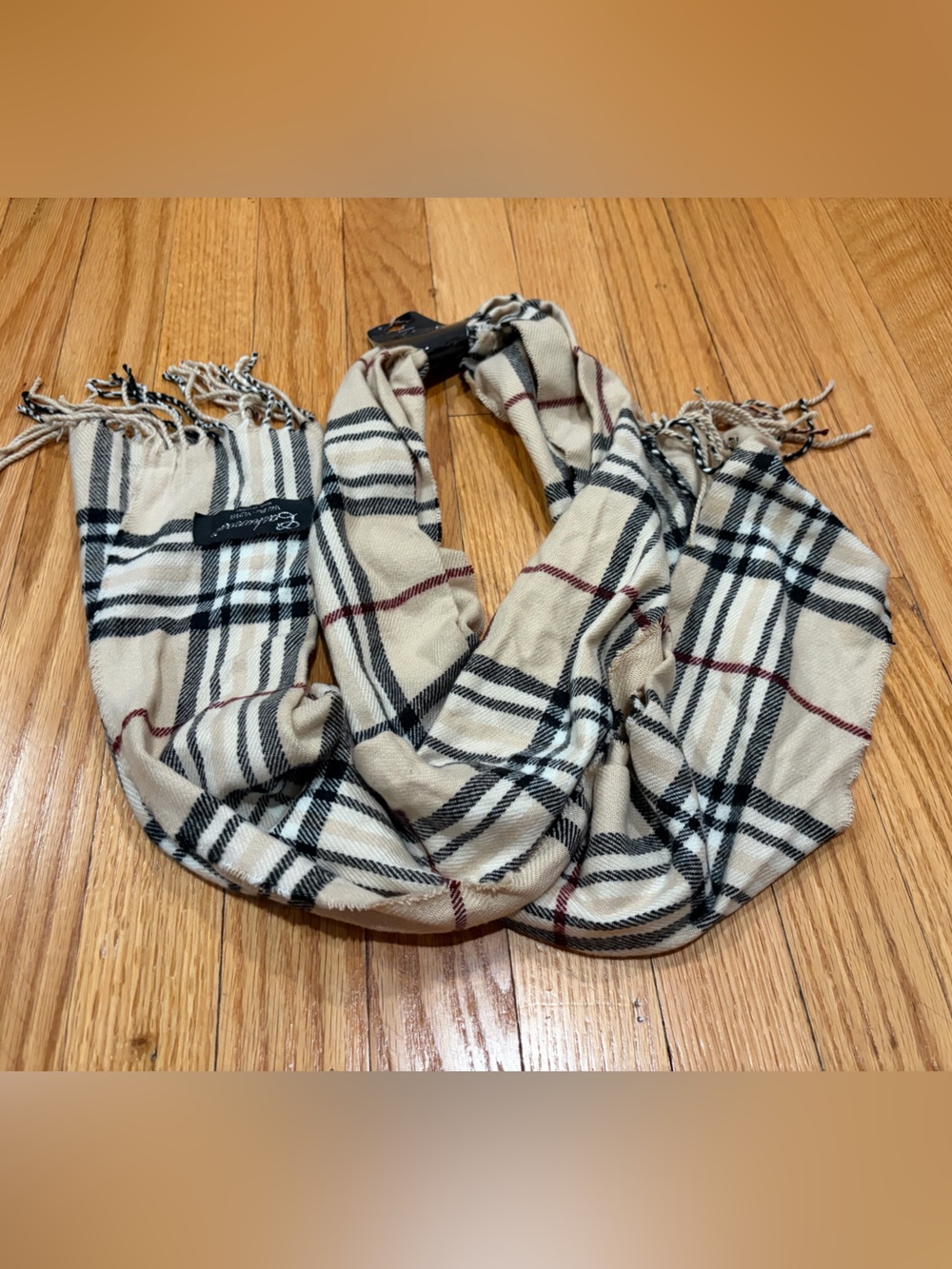 Tan plaid scarf